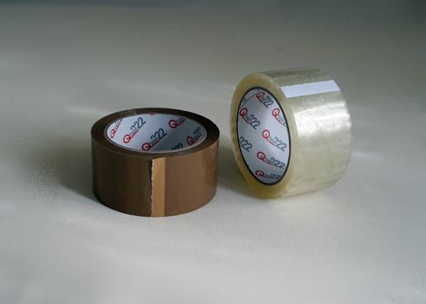 Q_Tape222: 2 Kleberollen transparent und braun 50mm