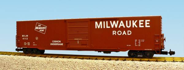 USA-Trains Milwaukee Road Single Door - Frt Car Brown/Silver,Spur G